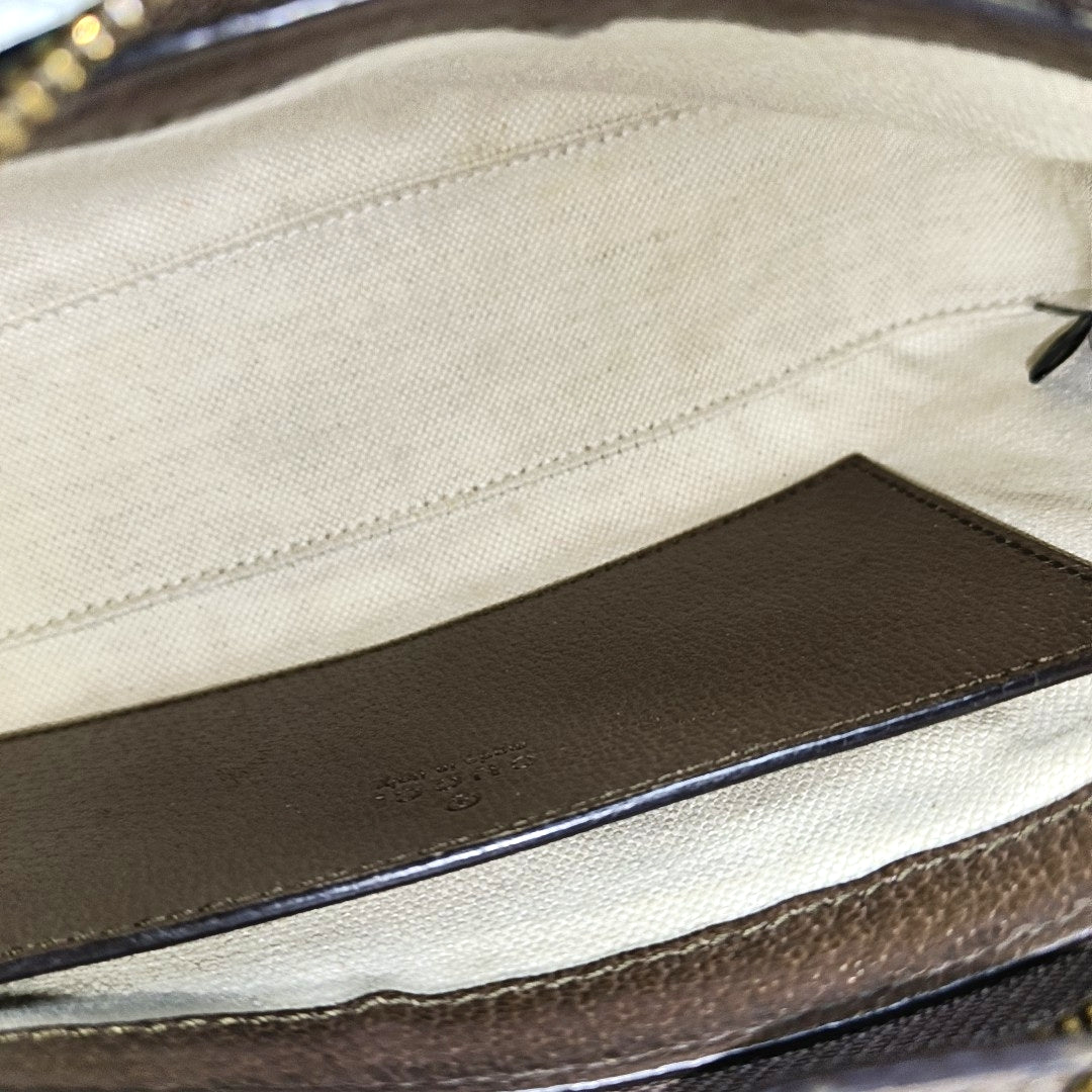 Ophidia Small Monogram Coated Canvas Brown