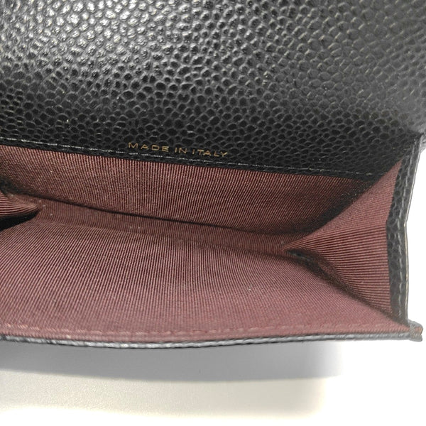 CLASSIC FLAP Quilted Grained Calfskin Black Card Holder