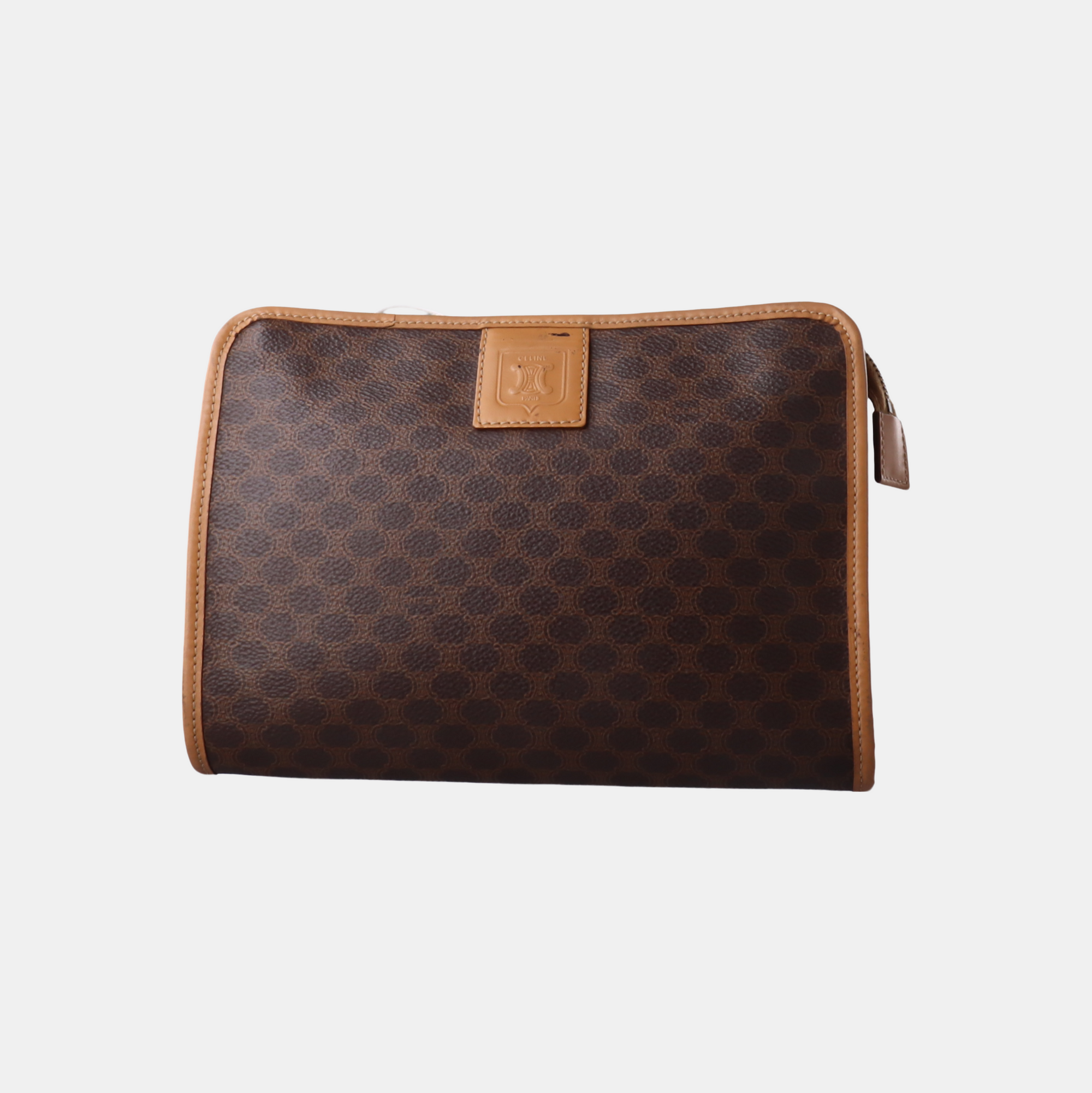 Authenticated pre-owned  MACADAM CLUTCHE Coated Canvas Brown - Clutch at Looply