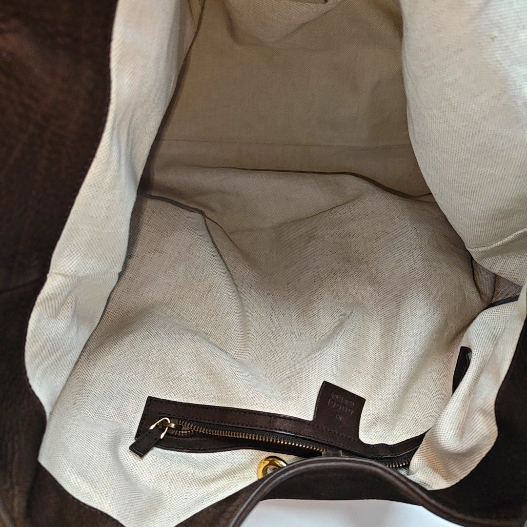 Suede Tote Bag Brown