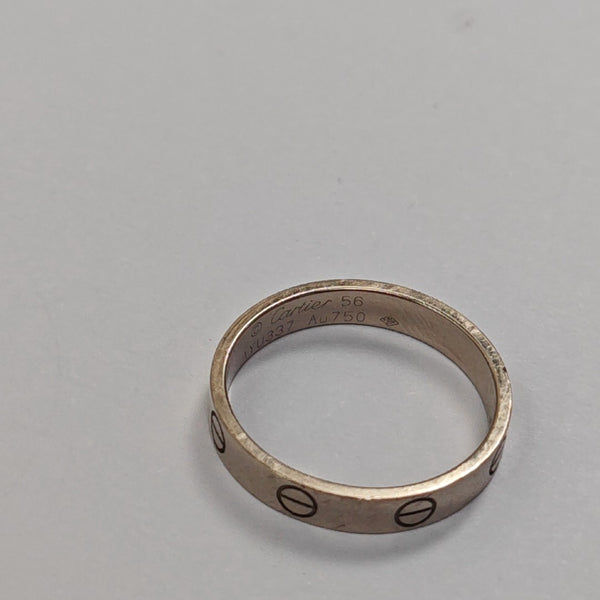 LOVE 18k White Gold Silver Ring EU 56
