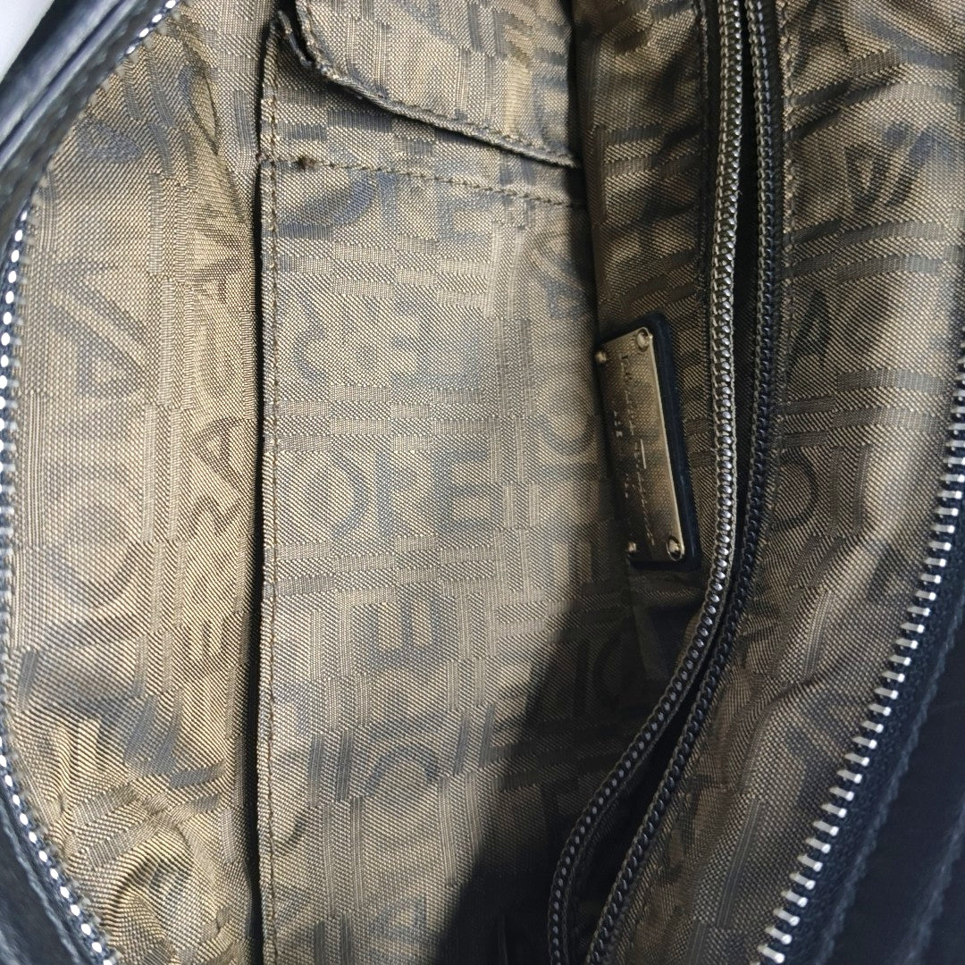 Suede Top Handle Bag Black