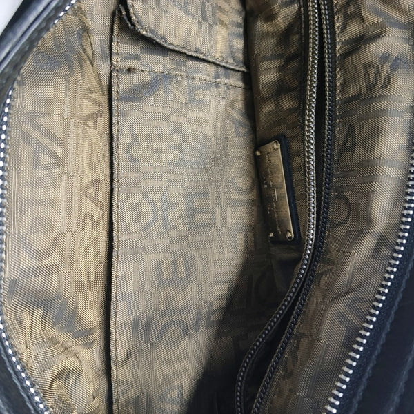 Suede Top Handle Bag Black