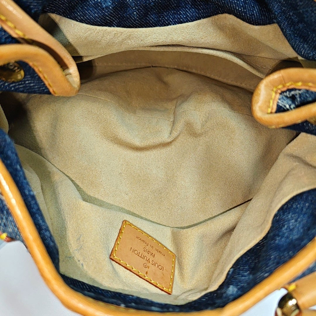 PLEATY Monogram Denim Blue