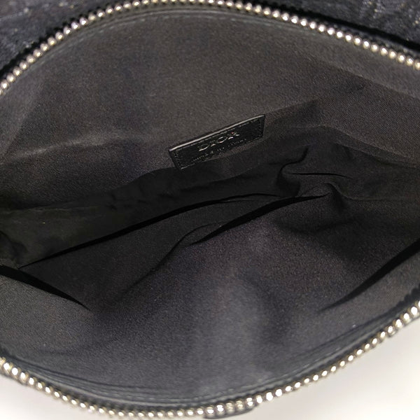 Saddle Medium Oblique Canvas Black