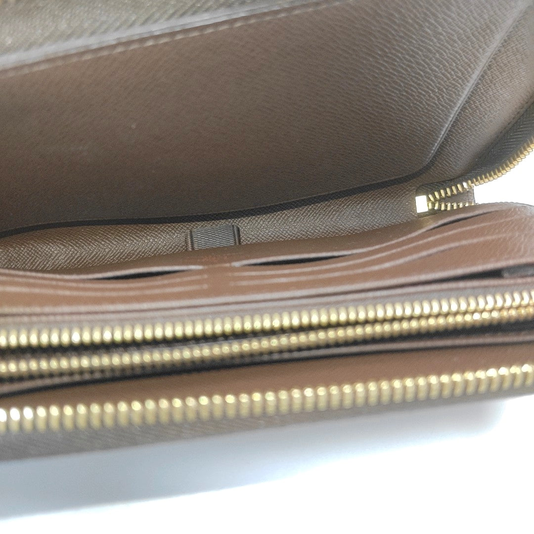 ZIPPY Damier Ebene Coated Canvas Brown