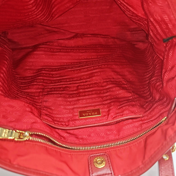 Nylon Tote Bag Red