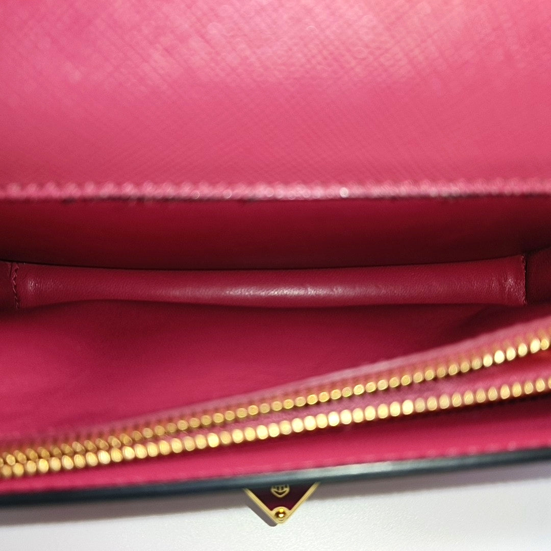 Saffiano Calfskin Shoulder Bag Red