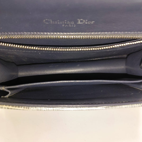 Diorama Small Cannage Calfskin Silver