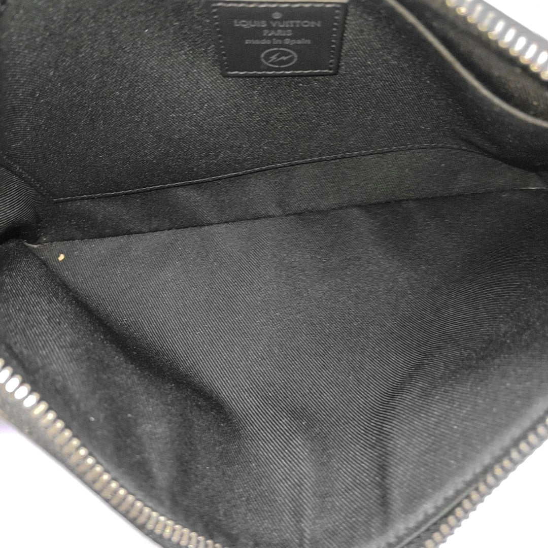 Monogram Coated Canvas Clutch Black