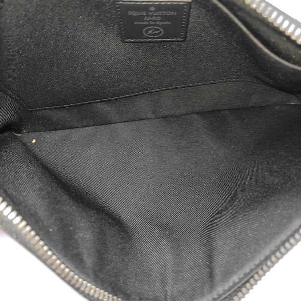 Monogram Coated Canvas Clutch Black