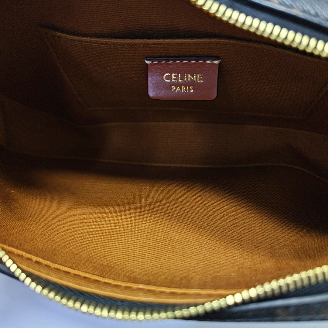 Coated Canvas Shoulder Bag Mini Brown