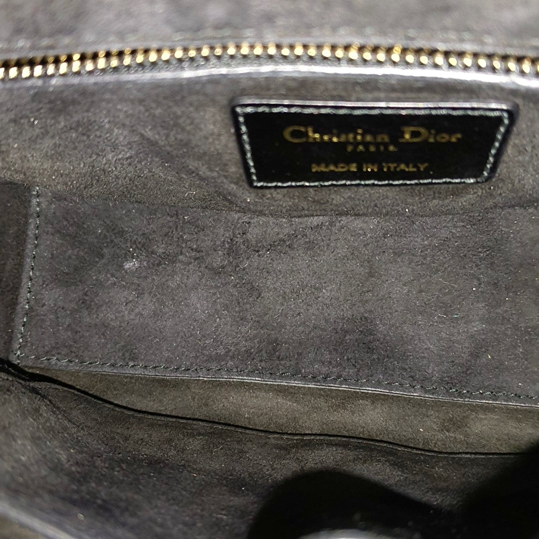 Lady Dior Pequeño Piel de Cordero Acolchado Negro