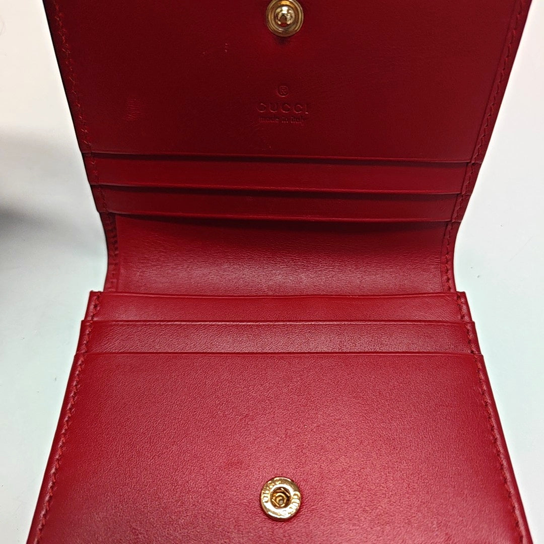 Signature Monogram Calfskin Red Card Holder