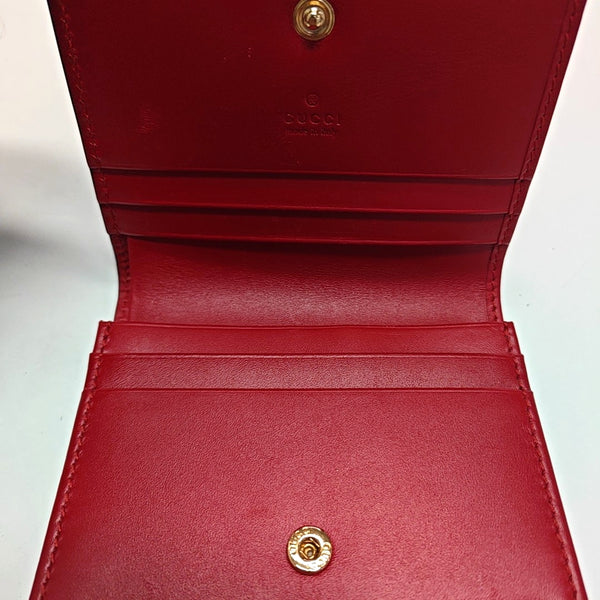 Signature Monogram Calfskin Red Card Holder
