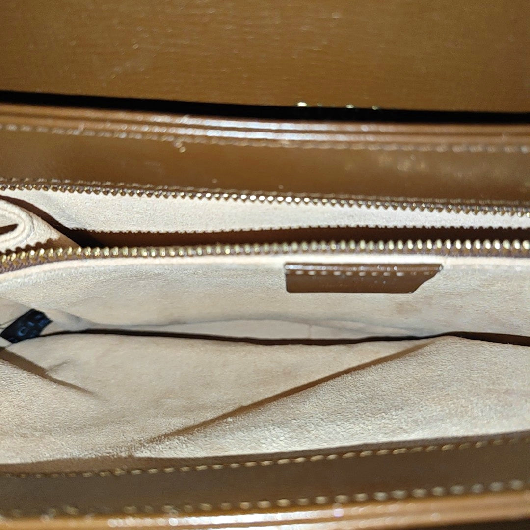Horsebit 1955 Medium Monogram Coated Canvas Beige