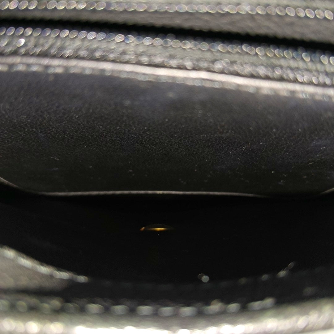 Leather Top Handle Bag Black