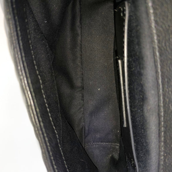 Chevron Lambskin Shoulder Bag Black