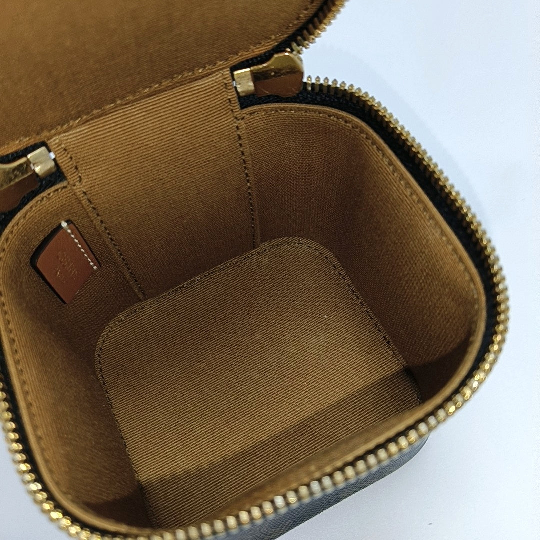 Coated Canvas Shoulder Bag Black