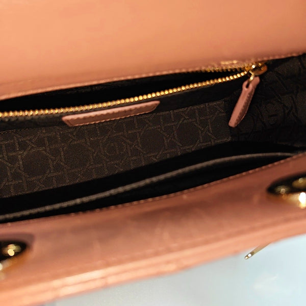 Lady Dior Small Cannage Lambskin Beige