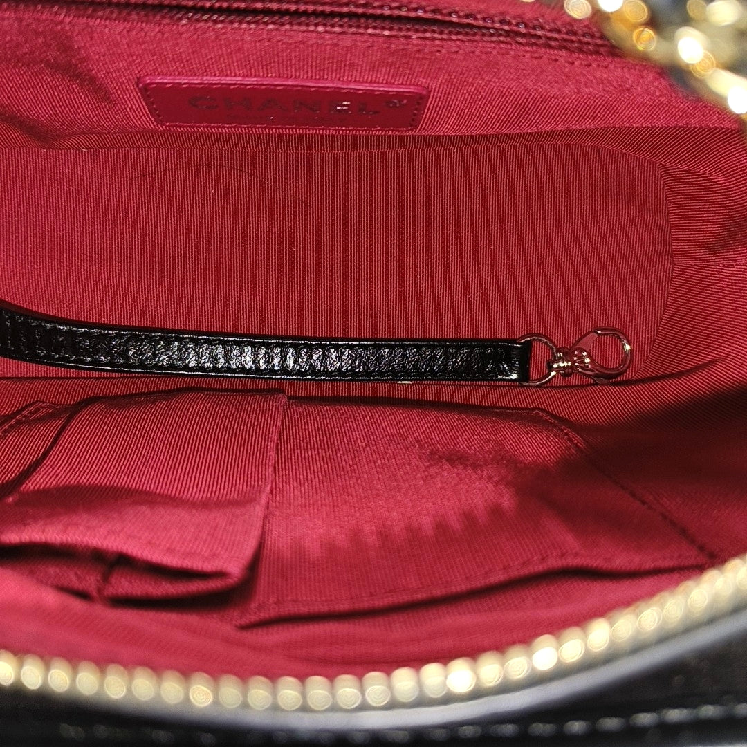 GABRIELLE Small Quilted Vintage Calf Black