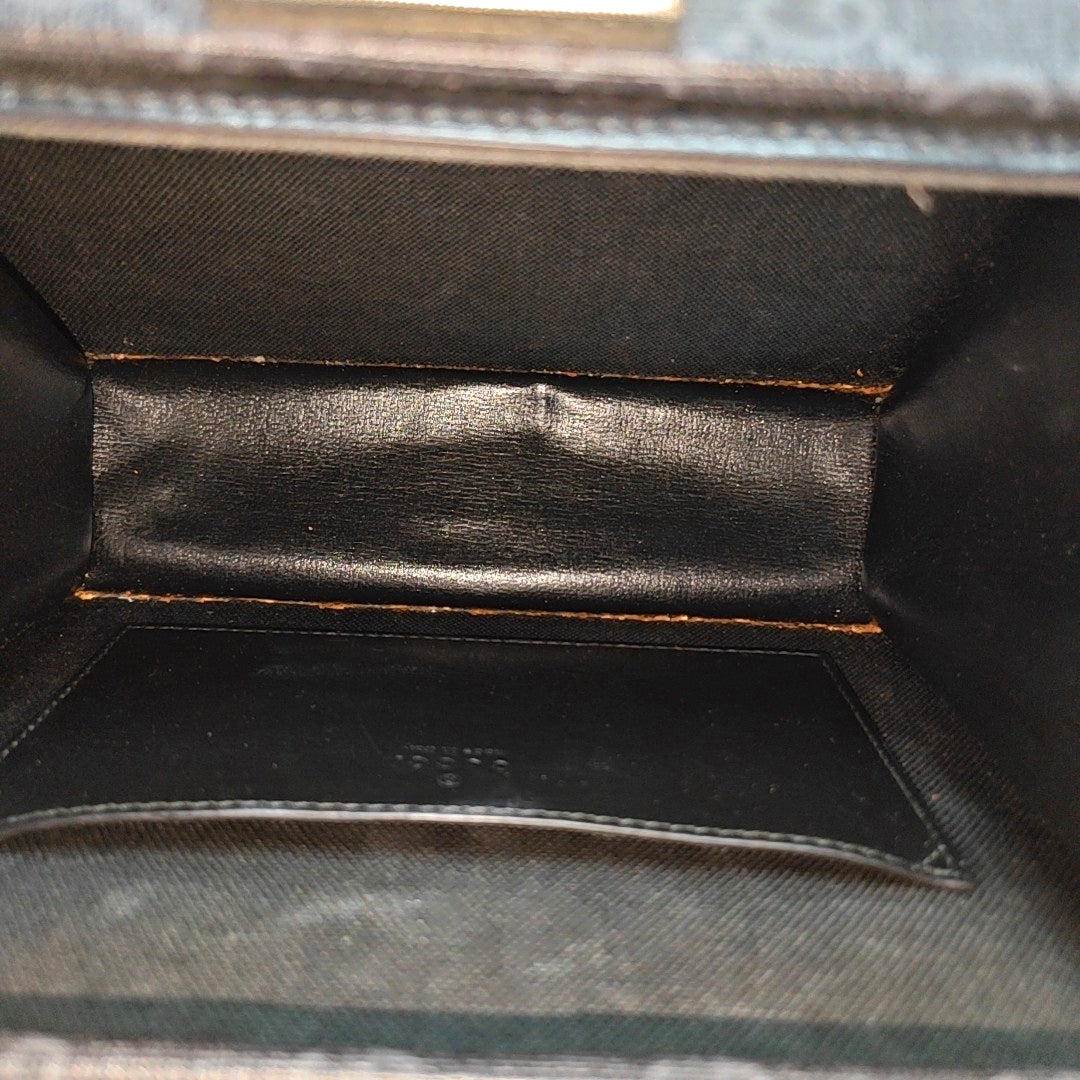 Monogram Coated Canvas Shoulder Bag Black