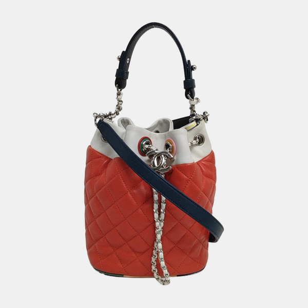 DRAWSTRING Quilted Lambskin Orange