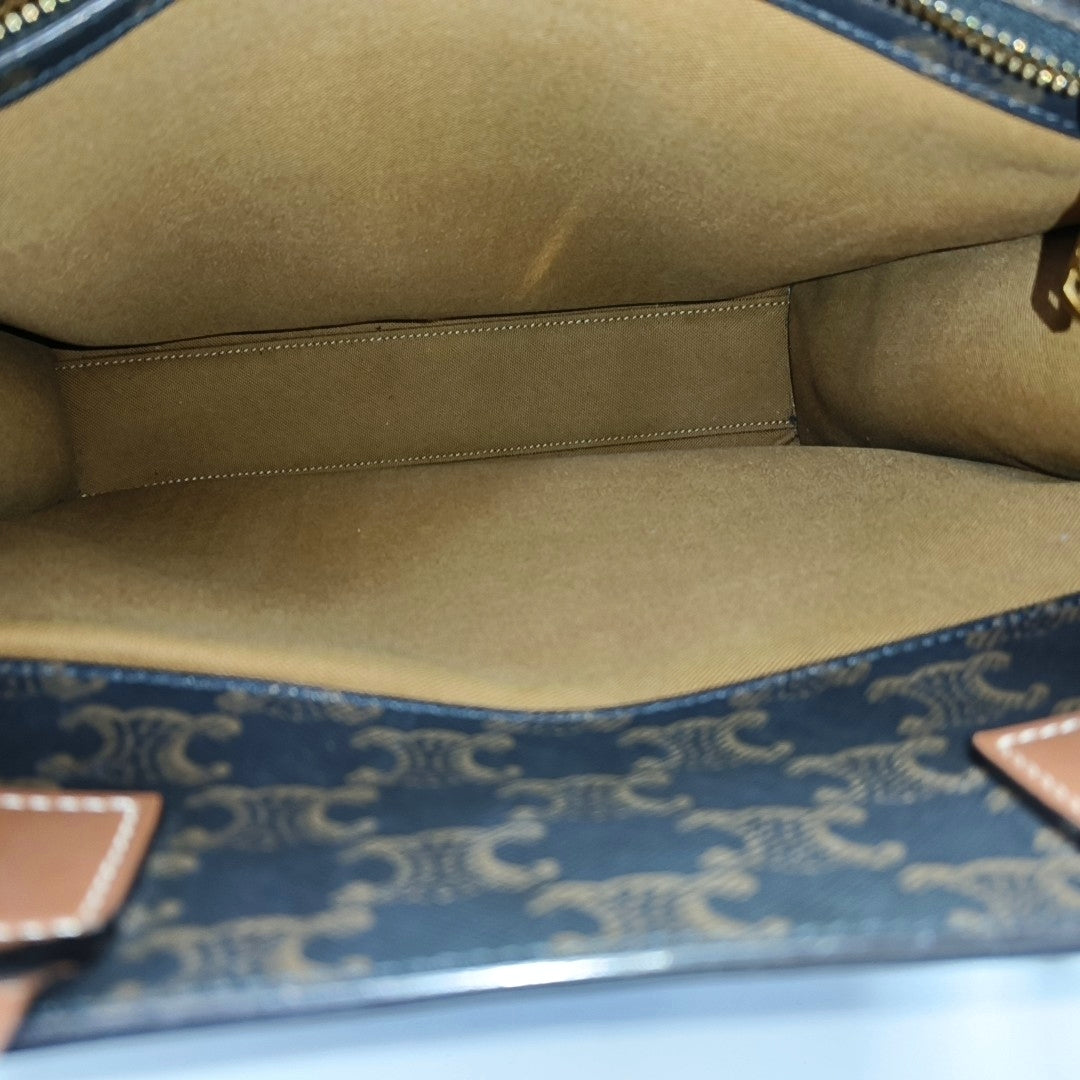 CABAS CELINE Small Coated Canvas Brown