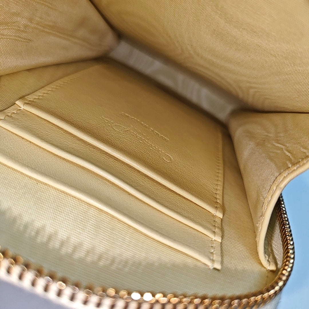 Lady Dior Mini Cannage Patent Leather Yellow