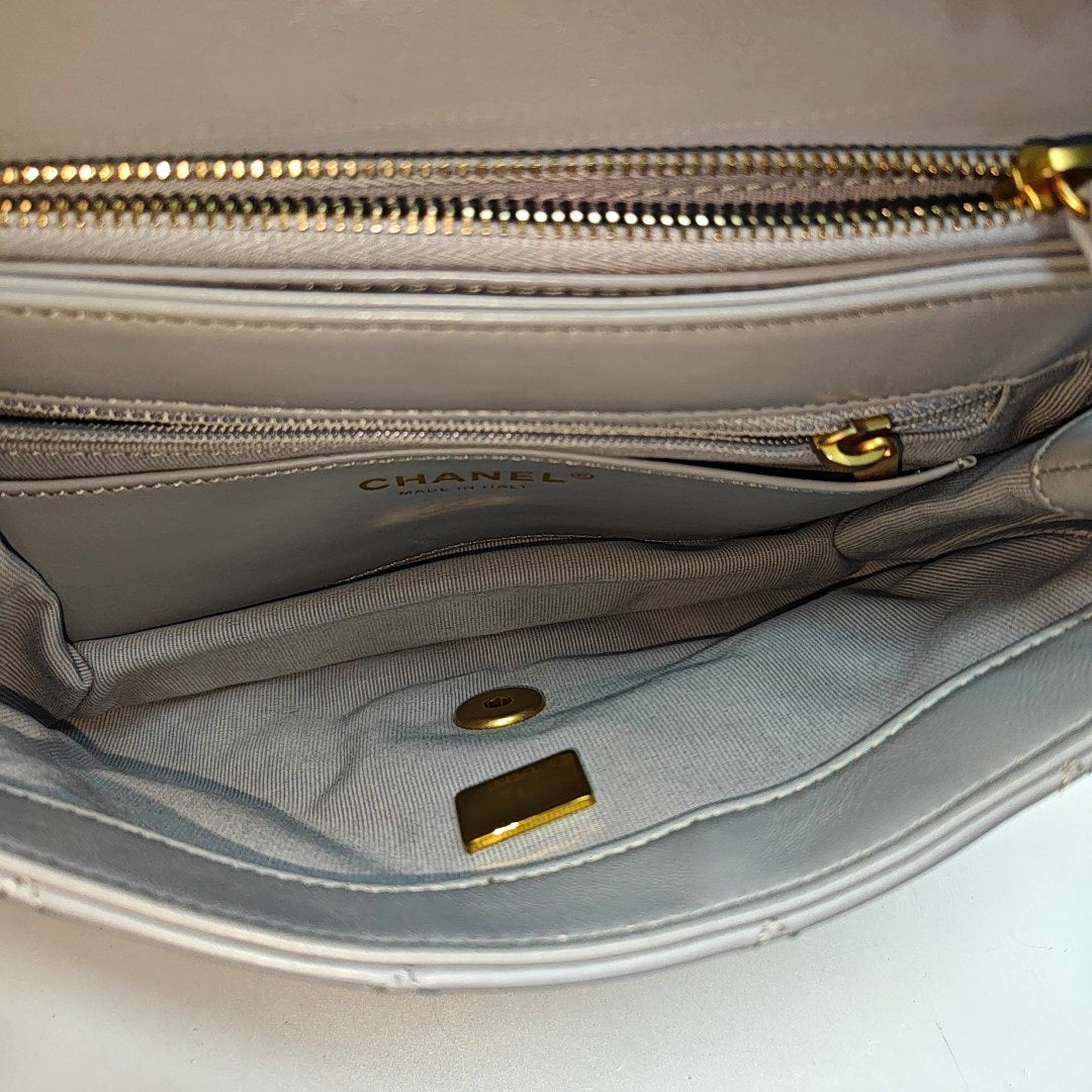 CLASSIC FLAP Mini Quilted Lambskin Gray