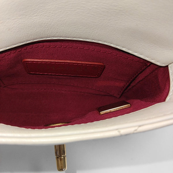 Quilted Calfskin Shoulder Bag White