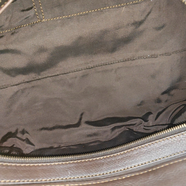 Calfskin Top Handle Bag Brown