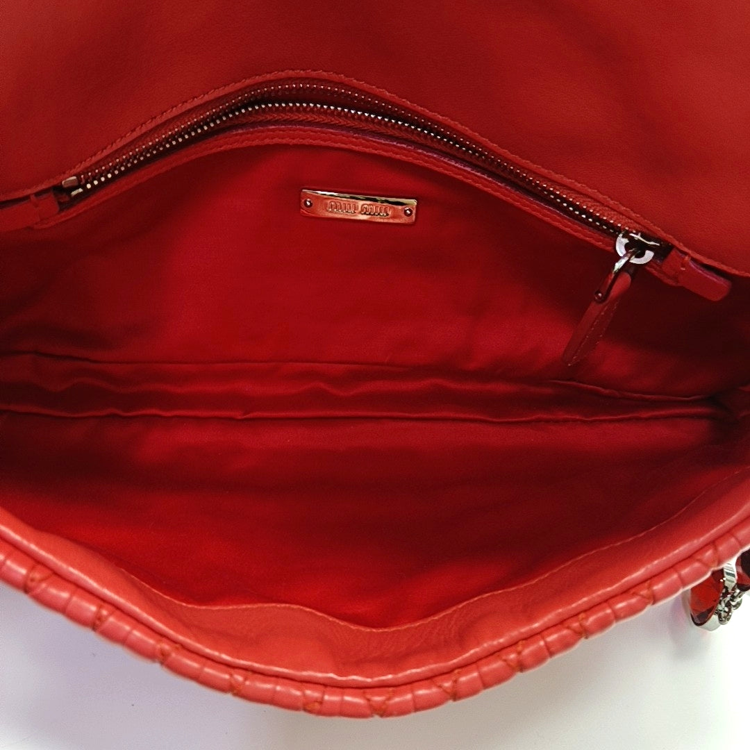 Crystal Quilted Lambskin Red