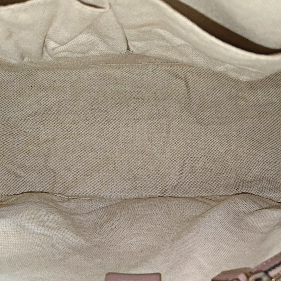 Monogram Patent Leather Shoulder Bag Beige