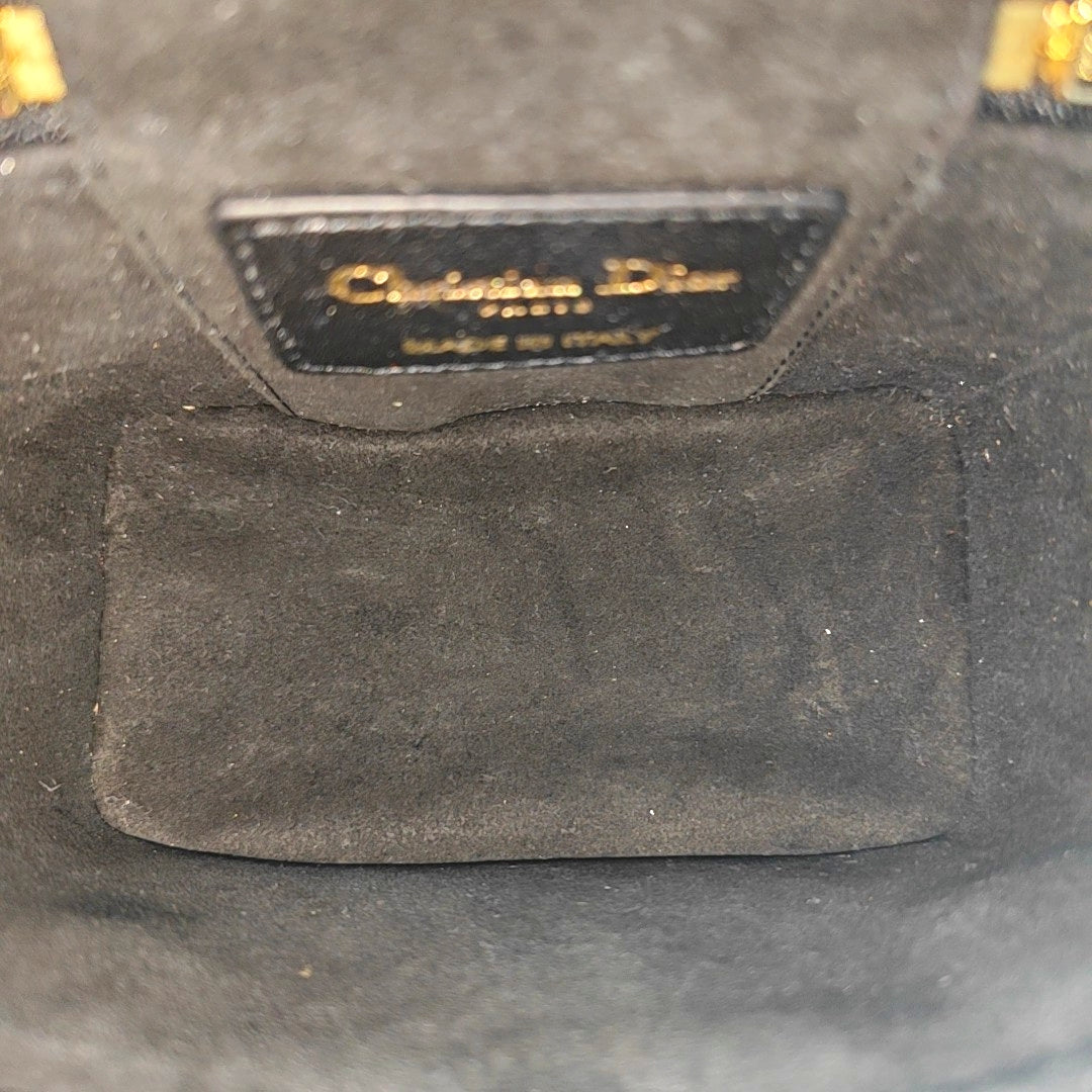 Lady Dior Super Mini Cannage Lambskin Black