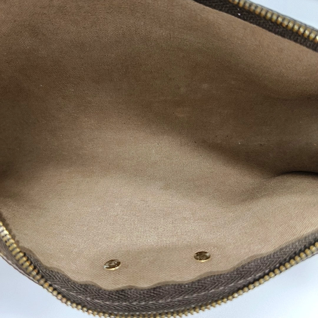 Pochette Eva Monogram Coated Canvas Brown