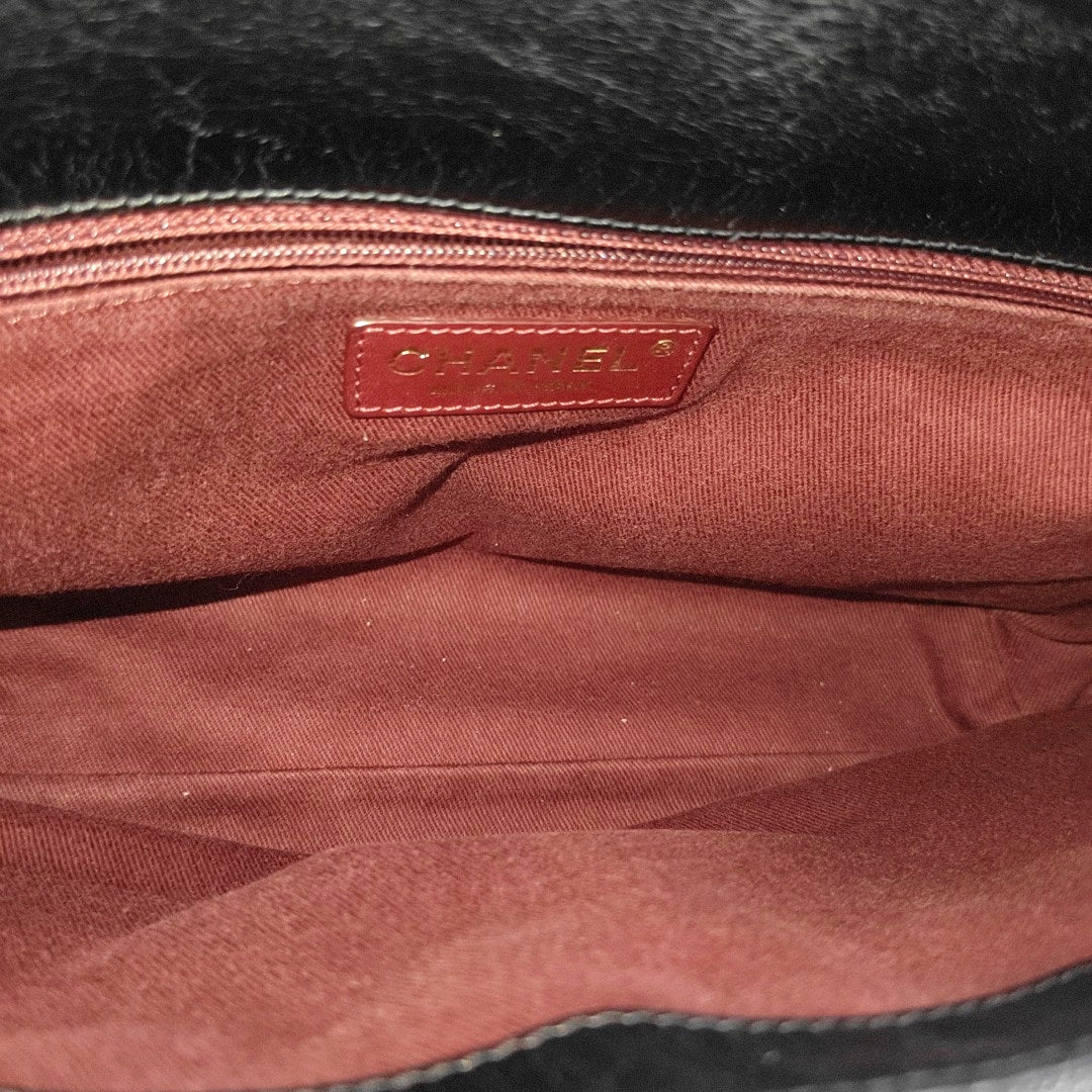 Quilted Canvas Shoulder Bag Black