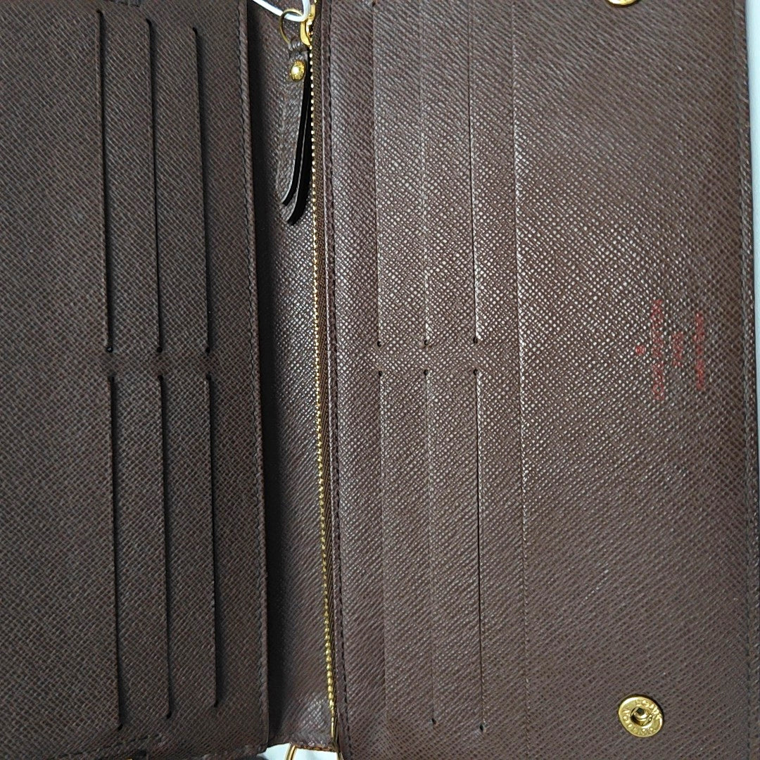 INSOLITE Damier Ebene Coated Canvas Brown Wallet