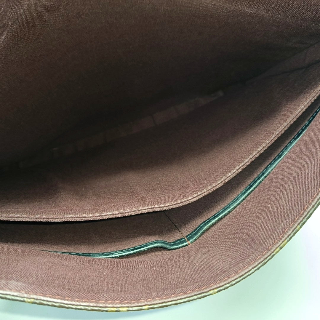 BASS Monogram Coated Canvas Brown