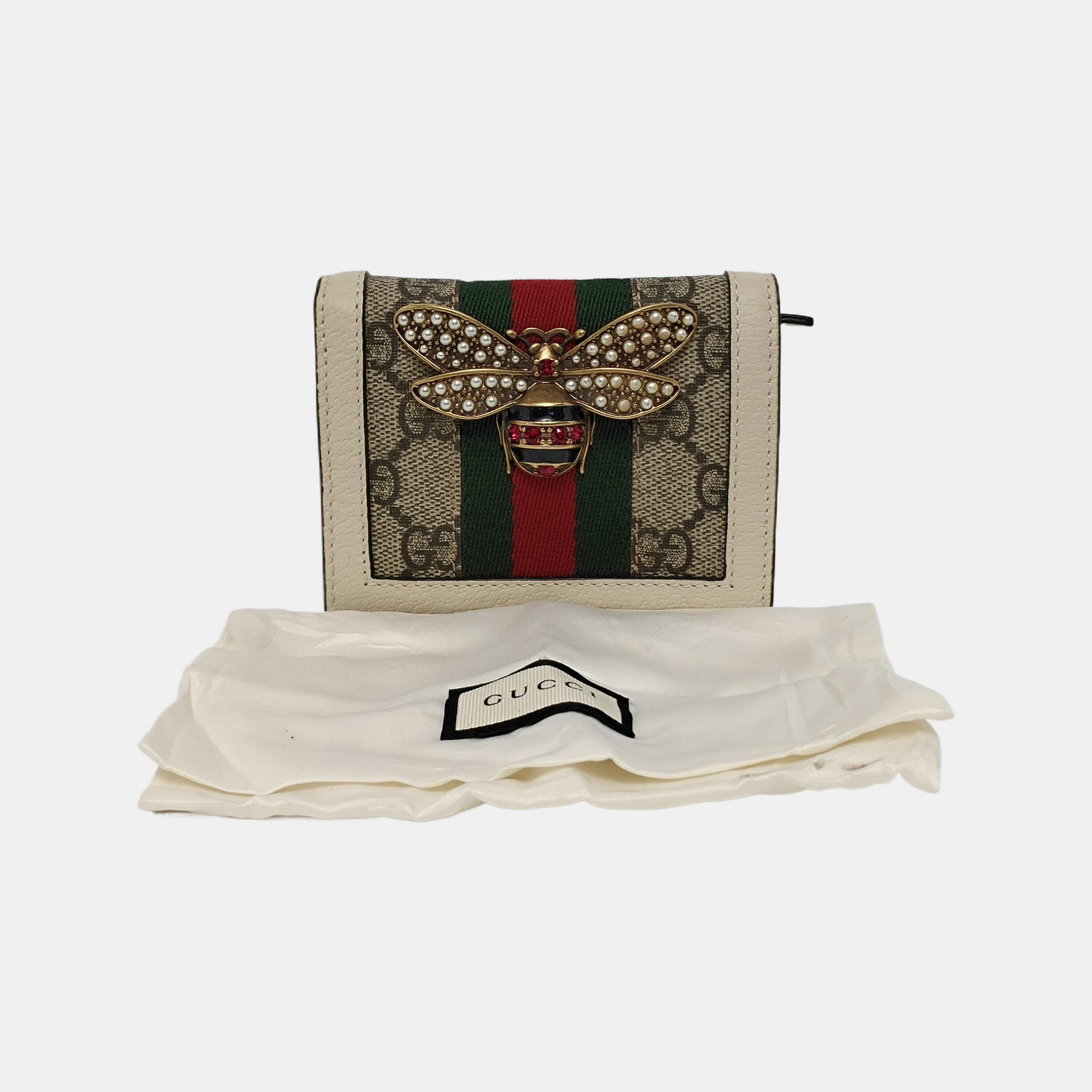 Queen Margaret Monogram Coated Canvas Beige Wallet