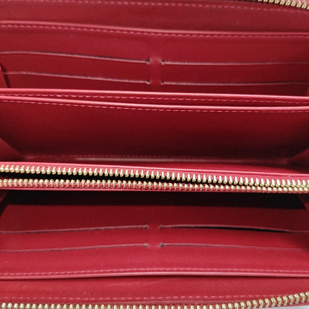 ZIPPY Monogram Patent Calfskin Red Wallet