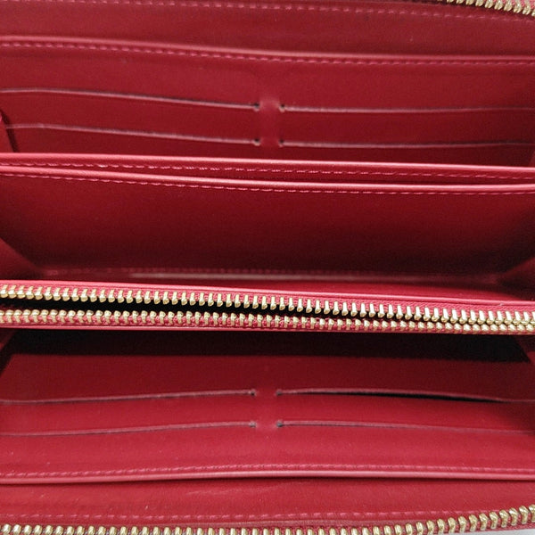 ZIPPY Monogram Patent Calfskin Red Wallet