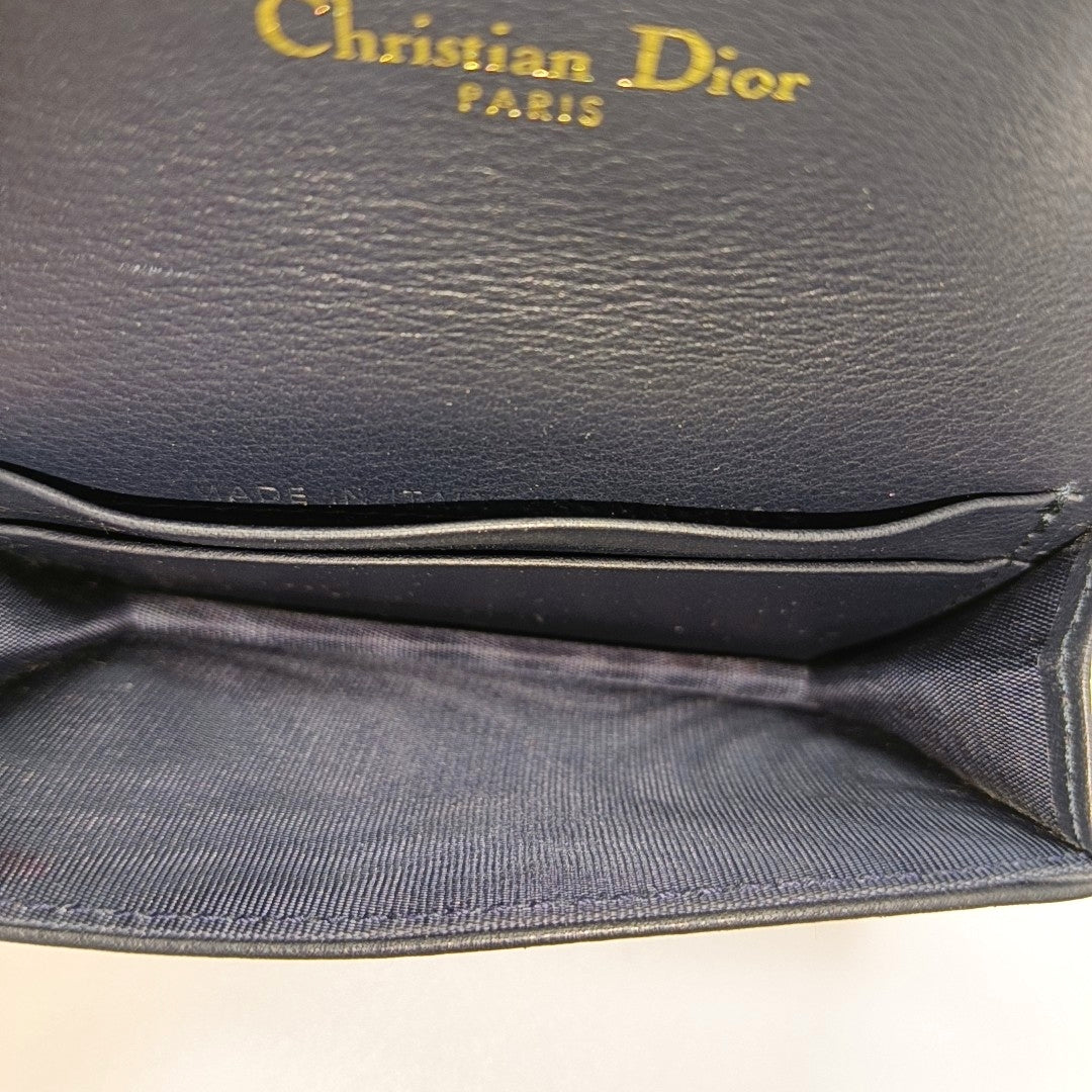 Saddle Mini Oblique Canvas Blue Card Holder
