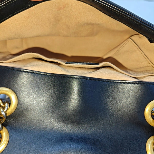 GG Marmont Small Quilted Calfskin Black