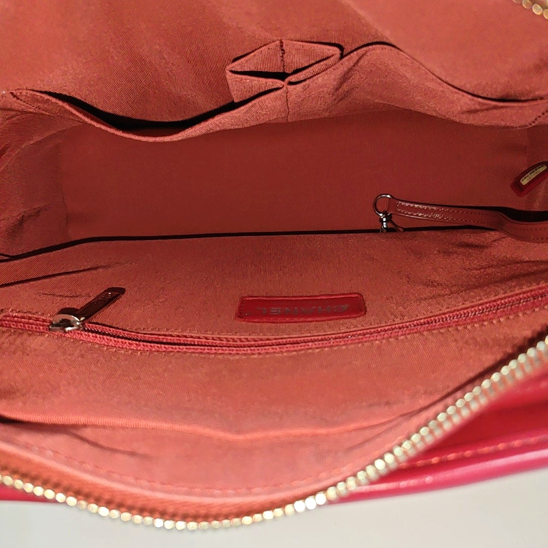 GABRIELLE Medium Chevron Calfskin Orange