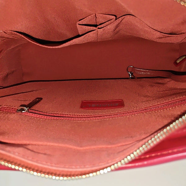 GABRIELLE Medium Chevron Calfskin Orange