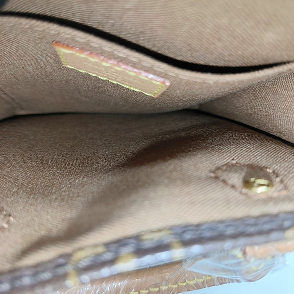 SAC PLAT Mini Monogram Coated Canvas Brown