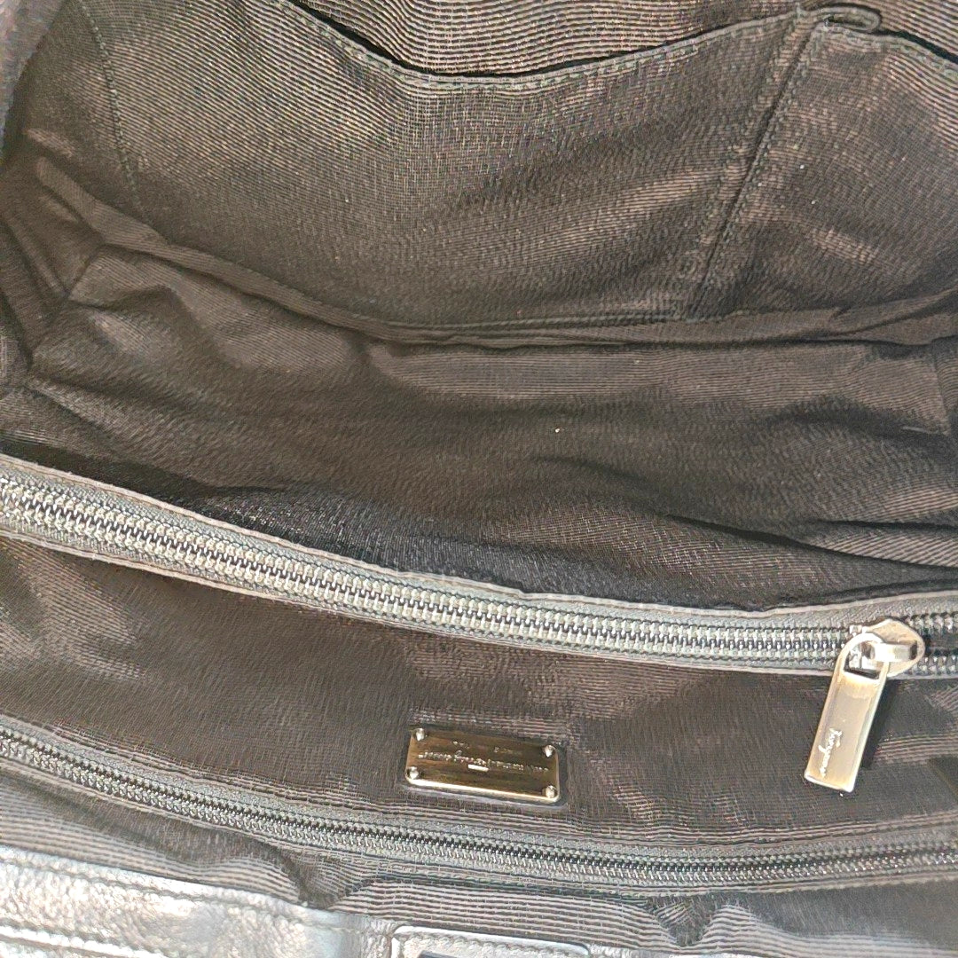 Calfskin Top Handle Bag Black