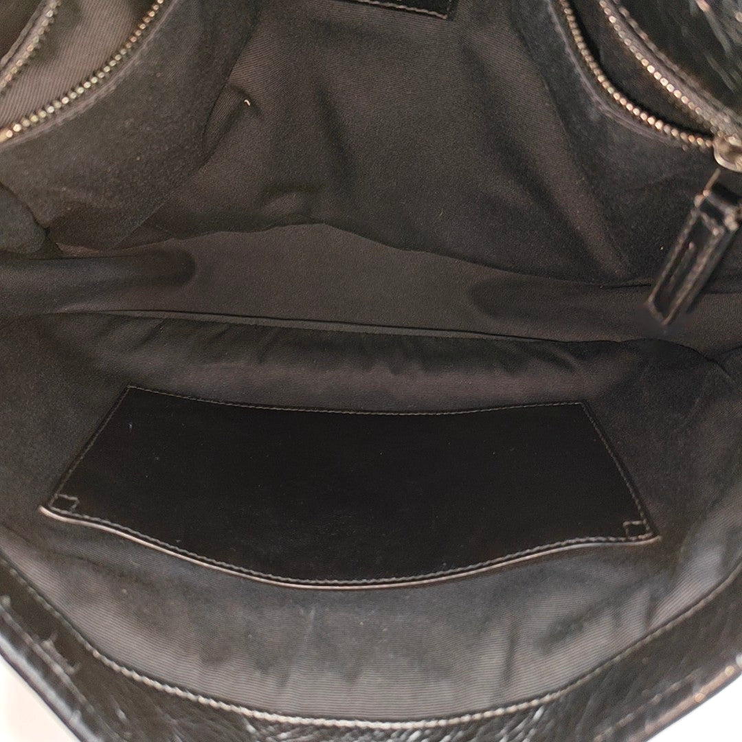 NIKI Large Chevron Calfskin Black