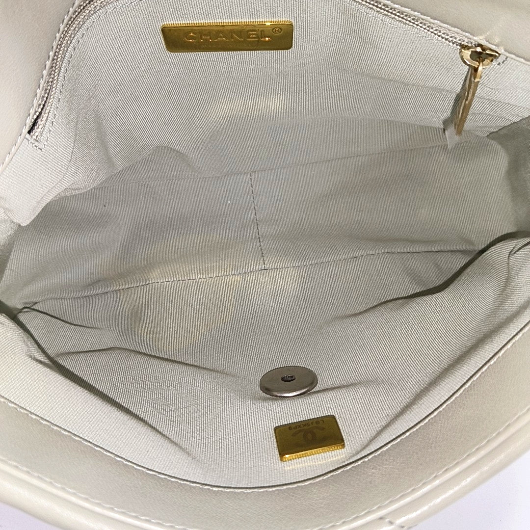 CHANEL 19 Small Quilted Lambskin Gray